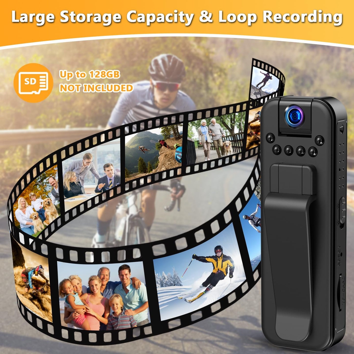 🔥HD 1080P Rechargeable Mini Body Camera With Night Vison&Rotating Lens📷️