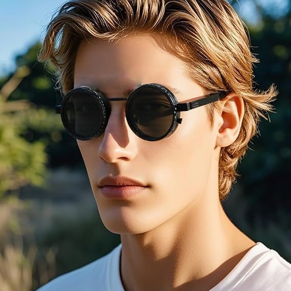 Adjustable Tint Rounded Polarized Lenses Retro Sunglasses
