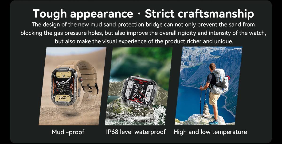 Rugged rugged sports smartwatch