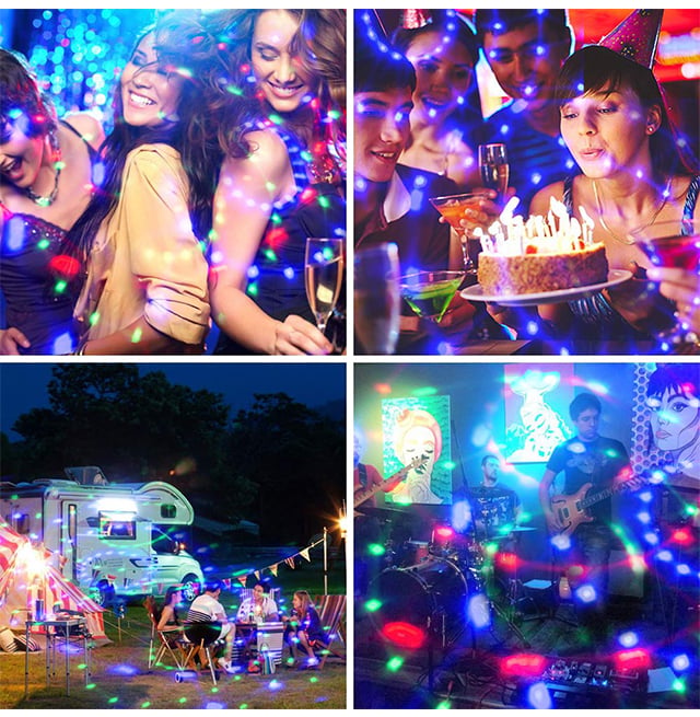 Rotating LED disco ball – RGB strobe effect, ultra-low power consumption (1W)!