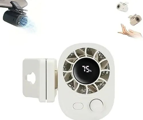 USB Clip-On Car Fan with LED Display
