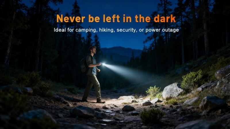đŚPocket Rechargeable EDC Flashlight: Mini Keychain Light with Fire Starter & Window Breaker