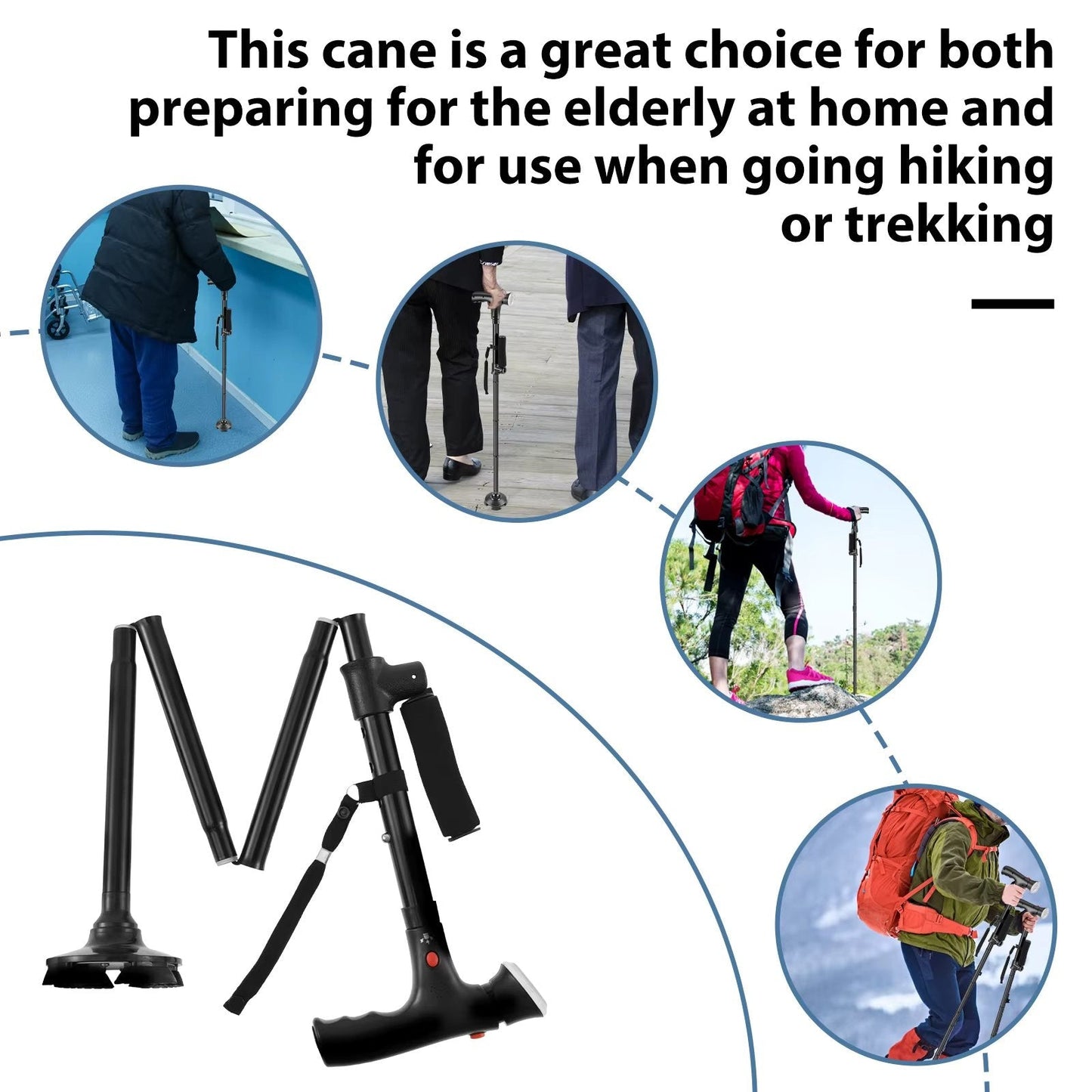 📢📢50% OFF !! ⏰Multifunctional Folding Elderly Cane🦯