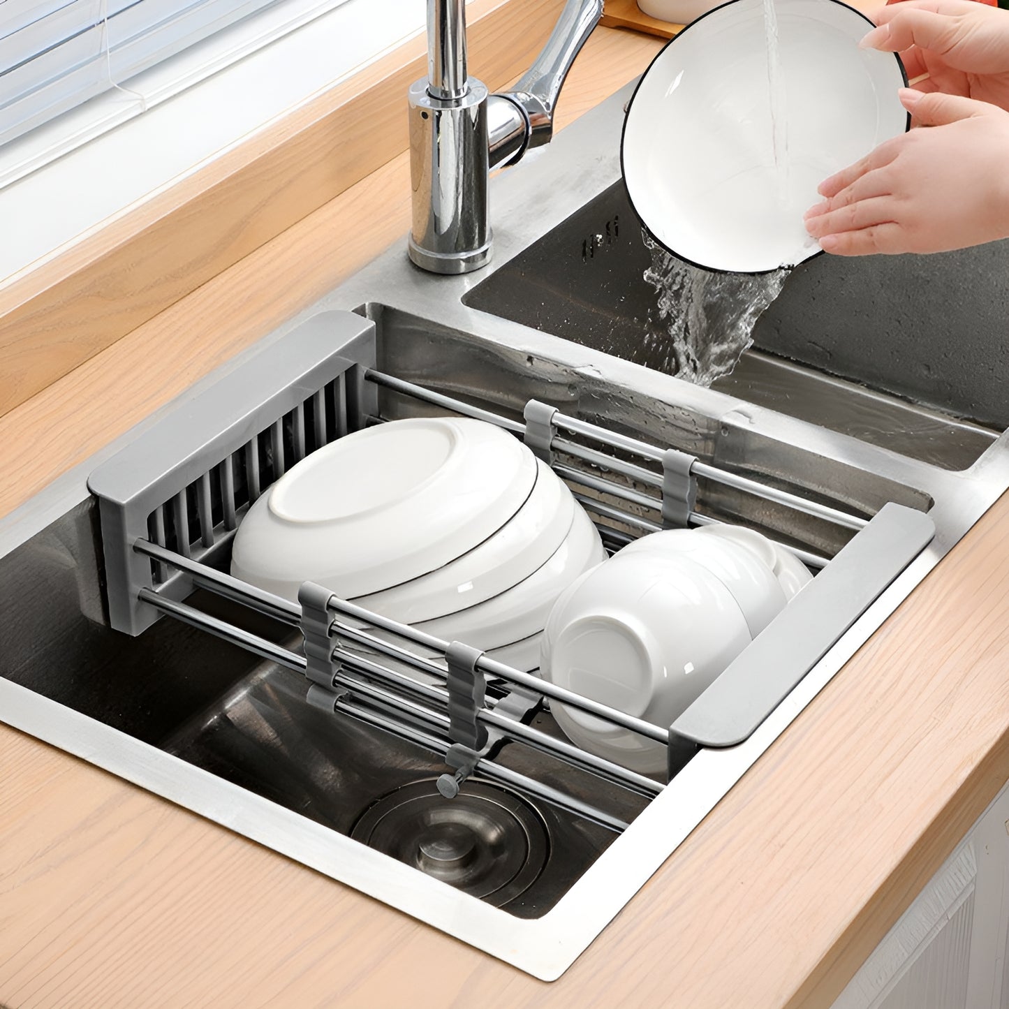 Extend kitchen sink drain basket