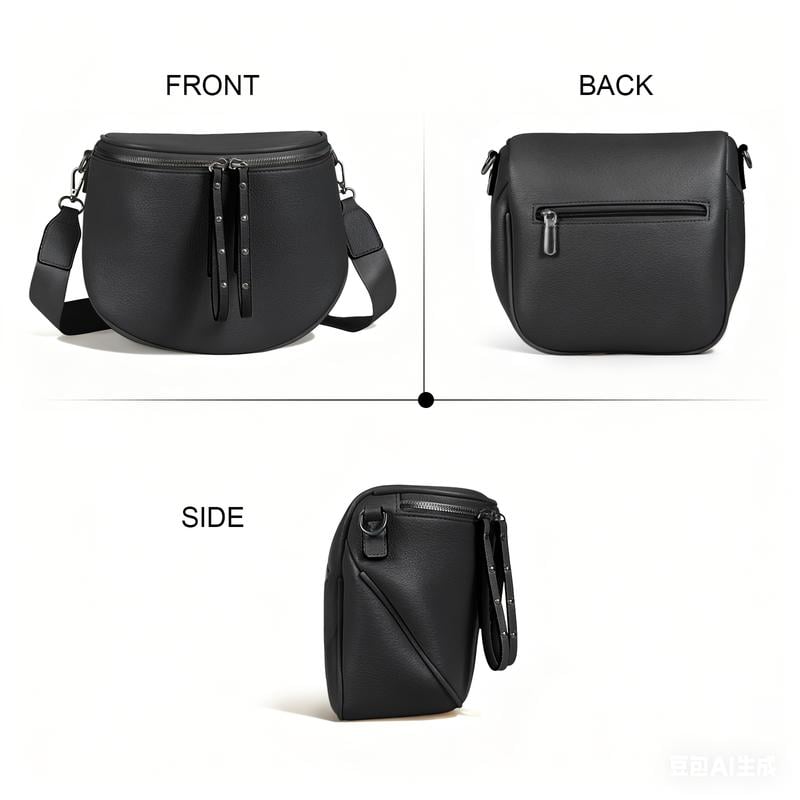 Large Vegan Leather Crossbody Bum Bag with Coin Purse
