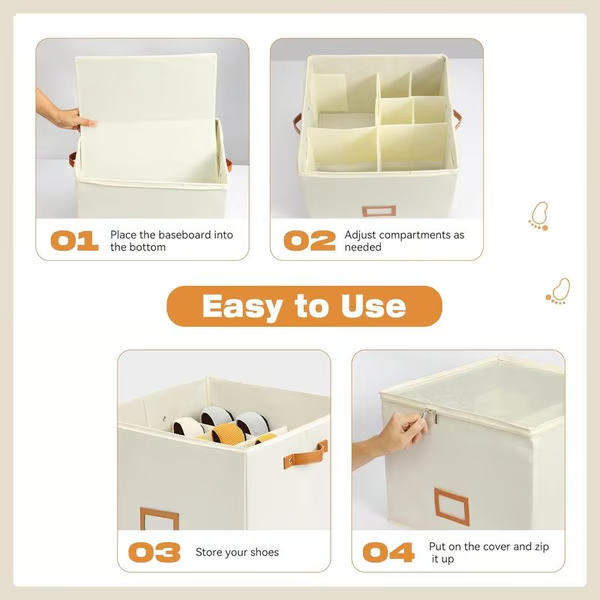 🥳2026 HOT SALE🥳💞50K+ SOLD!💥👟🧺 50% OFF! Foldable Shoe Storage Box – Holds 8-16 pairs