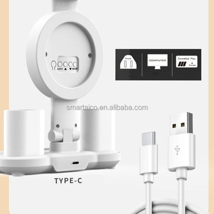 LED Clock Table Lamp USB Chargeable Dimmable Desk Lamp