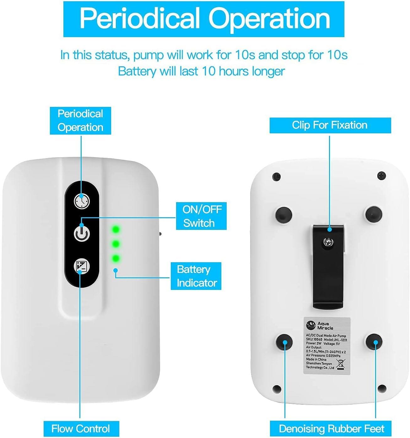 ✨🔥 Lithium Battery Powered Portable Aquarium Air Pump