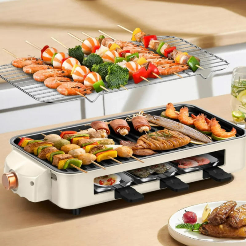 Electric Grill Pan With Barbecue Function Grill Non-Stick Cooking