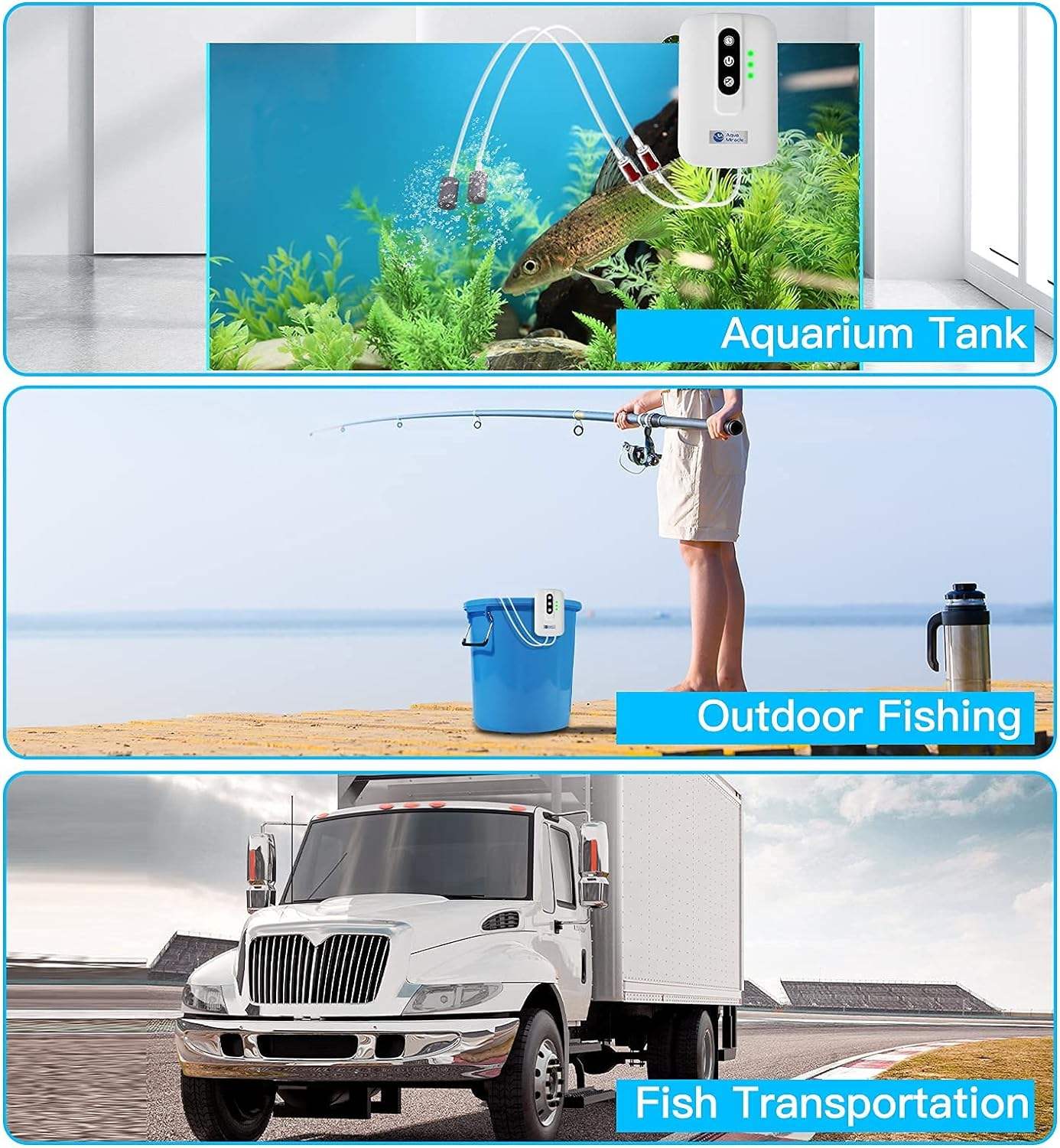 ✨🔥 Lithium Battery Powered Portable Aquarium Air Pump