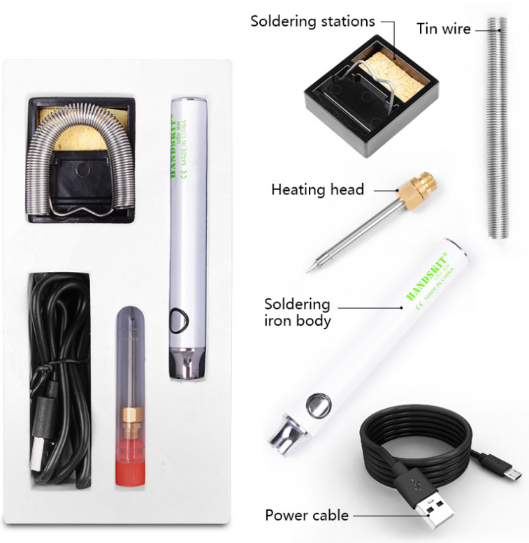 USB portable electric soldering iron set
