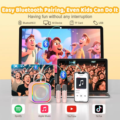 Mini Karaoke Machine for Kids and Adults Portable