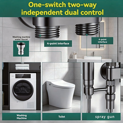 💯1-In-2-Handheld Out DualControl Valve Bidet Sprayerfor Toilet