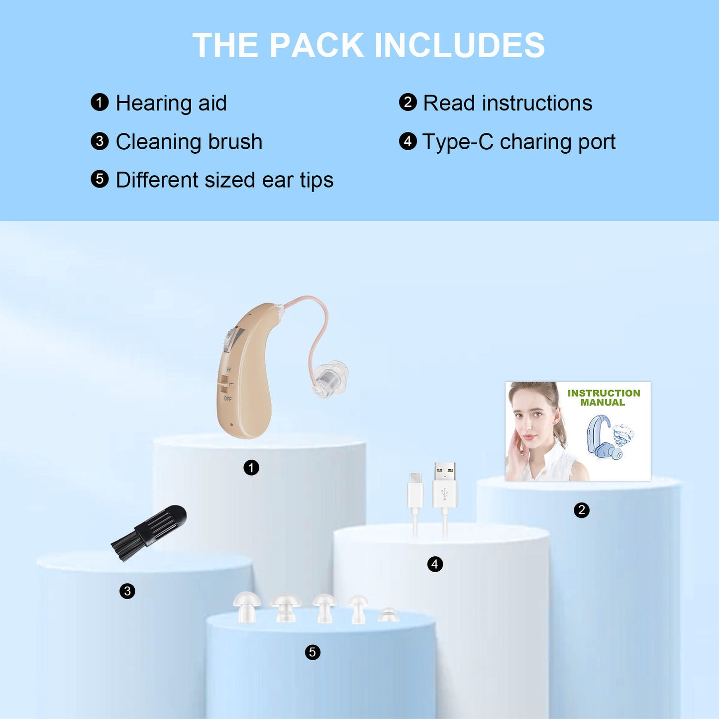 Rechargeable Medical Device Hearing Aid for Ear & Hearing