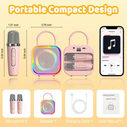 Mini Karaoke Machine for Kids and Adults Portable