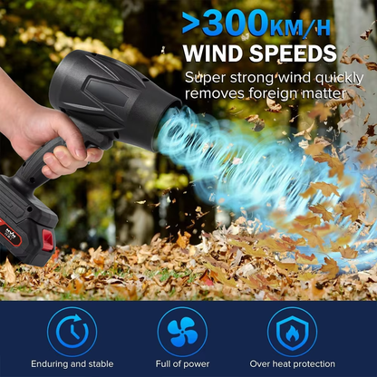 ✨Hand-held Cordless Violent Fan Industrial Blower With 4.0AH Battery And Fast Charger, High-power Powerful Turbo Blower Blowing Dust Car Wash Blowing Water Dust Removal,Lithium Battery 21V 35000 Wind