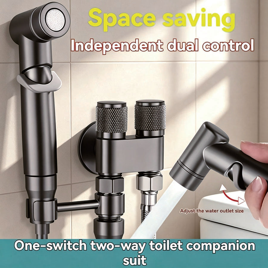 💯1-In-2-Handheld Out DualControl Valve Bidet Sprayerfor Toilet