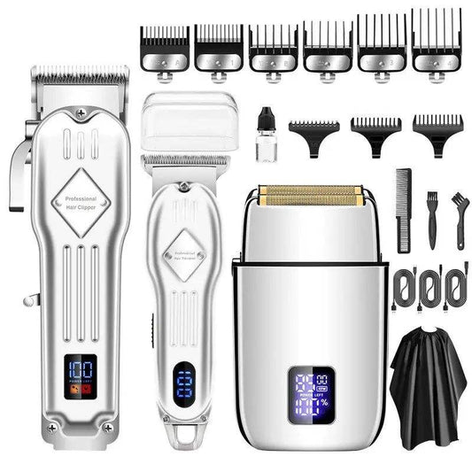 Three-in-one hair clipper-shaving set