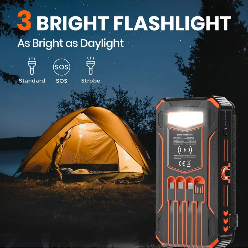 🔥Tai Neng Yang High-Speed Power Bank, 6W Fast Charging, 4 Built-in Cables & 7 Outputs