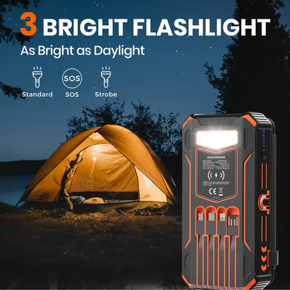 🔥Tai Neng Yang High-Speed Power Bank, 6W Fast Charging, 4 Built-in Cables & 7 Outputs