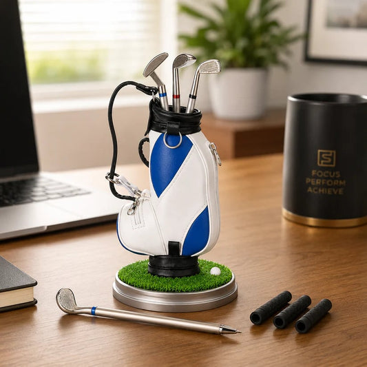 ⛳Golf Pen Holder + 3-Pen Set🏌️‍♂️Elevate Your Office Desk
