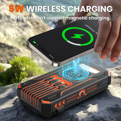 🔥Tai Neng Yang High-Speed Power Bank, 6W Fast Charging, 4 Built-in Cables & 7 Outputs