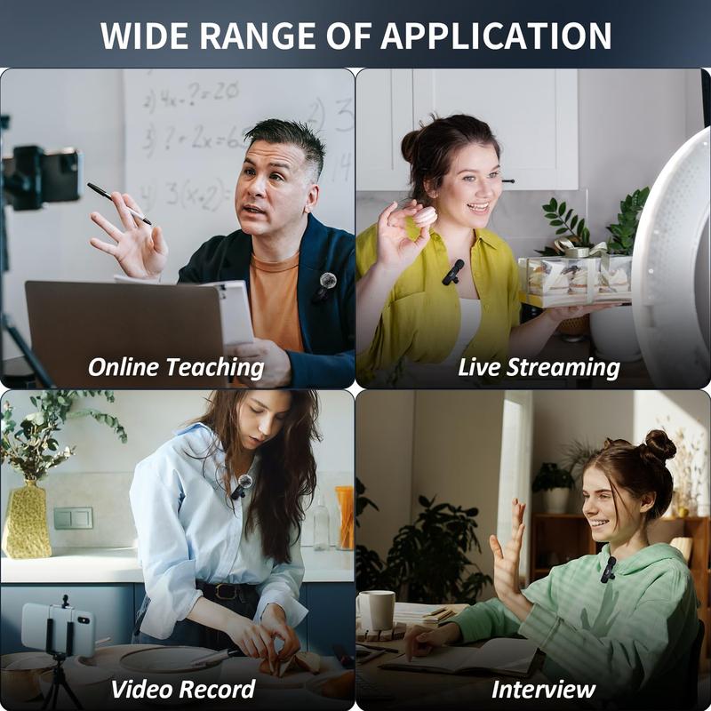 Wireless Lavalier Microphones for iPhone, Android, iPad