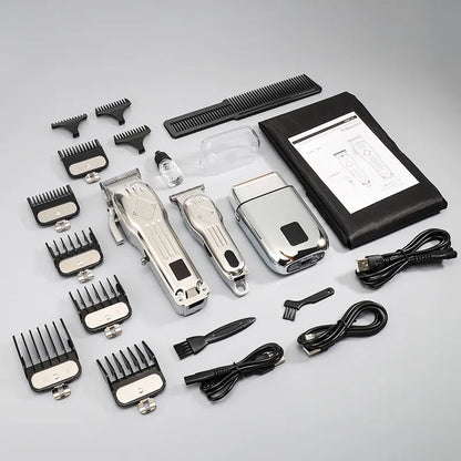 Three-in-one hair clipper-shaving set