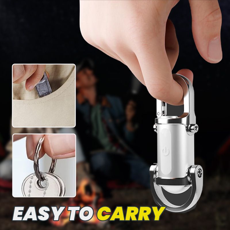 Power Bank Keychain Small Powerful Flashlight Led Light Mini COB Rechargeable EDC Emergency Lantern Pocket Light