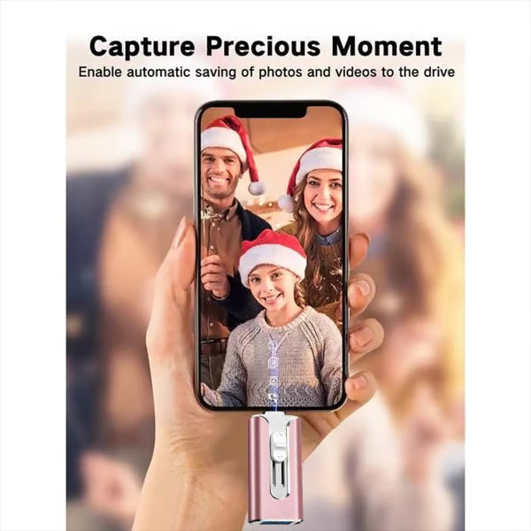 Flash Drive Intended for iPhone iPad, Memory Stick Storage for Photos and Videos Backup, Compatible with iPhone iPad Android PC, Plug and Play