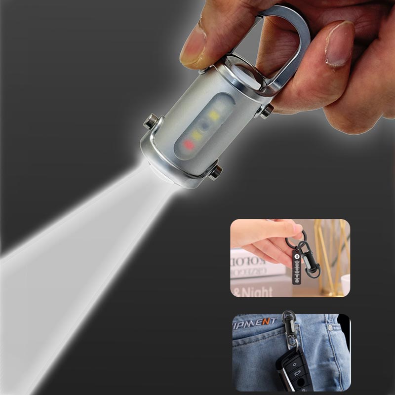 Power Bank Keychain Small Powerful Flashlight Led Light Mini COB Rechargeable EDC Emergency Lantern Pocket Light