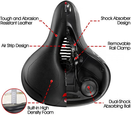 Extra Wide Comfort Bicycle Saddle