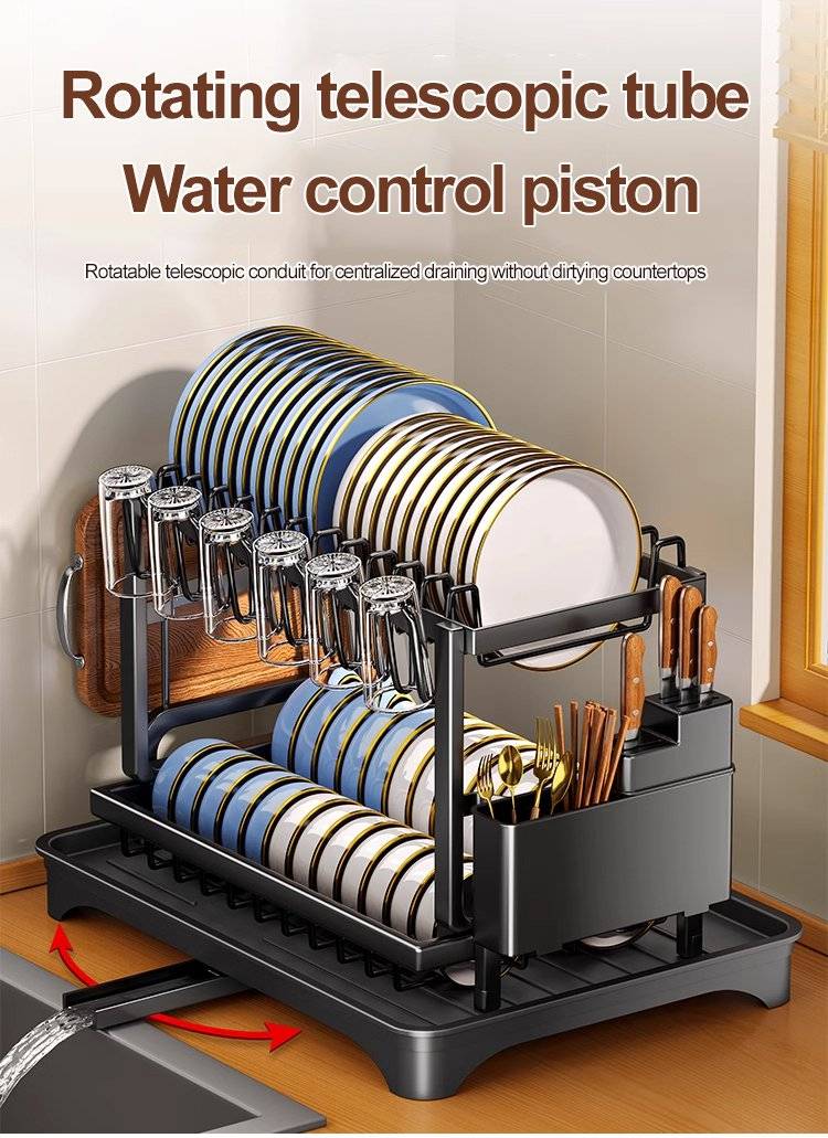 H-shaped flat iron double-layer bowl and dish rack