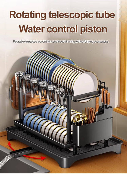 H-shaped flat iron double-layer bowl and dish rack