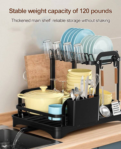 H-shaped flat iron double-layer bowl and dish rack