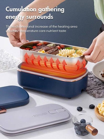 Portable water-free heating lunch box