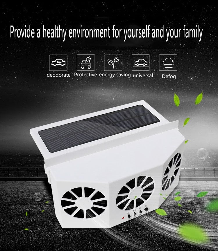 The New Solar Car Cooling Artifact [air circulation exhaust fan]