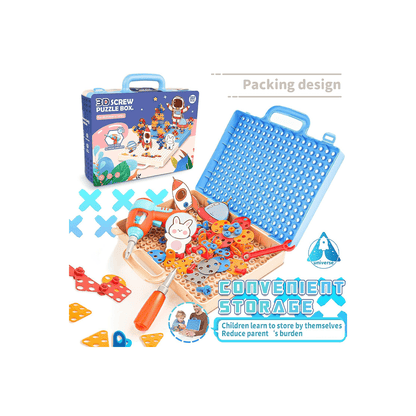 3D Screw Puzzle Adventure Kids Drill Set Building Blocks