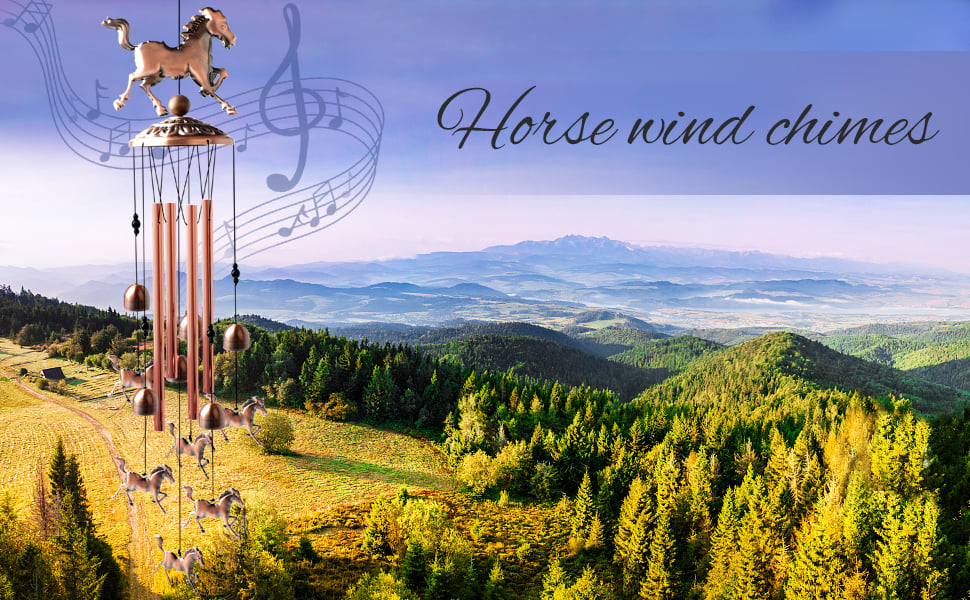 Pure hand-made Copper Horse wind chimes