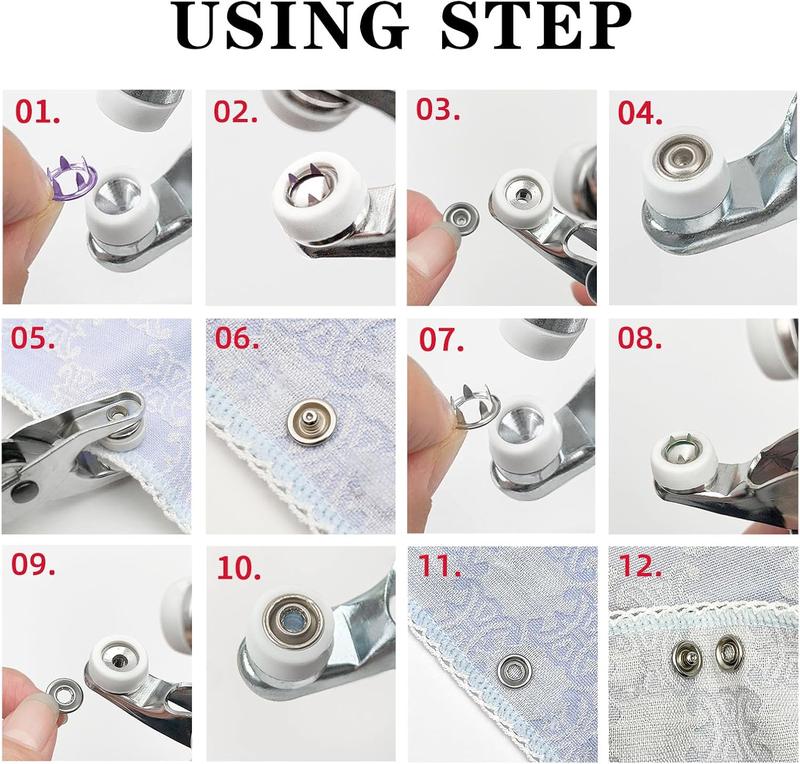 Metal Snaps Buttons with Fastener Pliers
