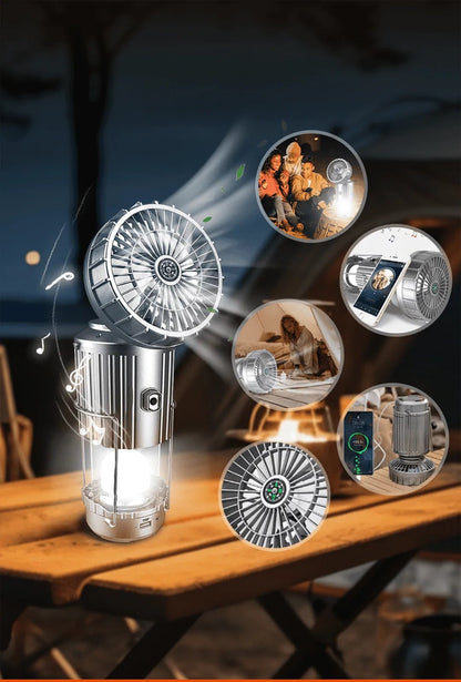 5-In-1 Portable LED Camping Lantern With Fan