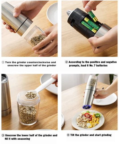 🔥Automatic Electric Gravity Induction Salt & Pepper Grinder
