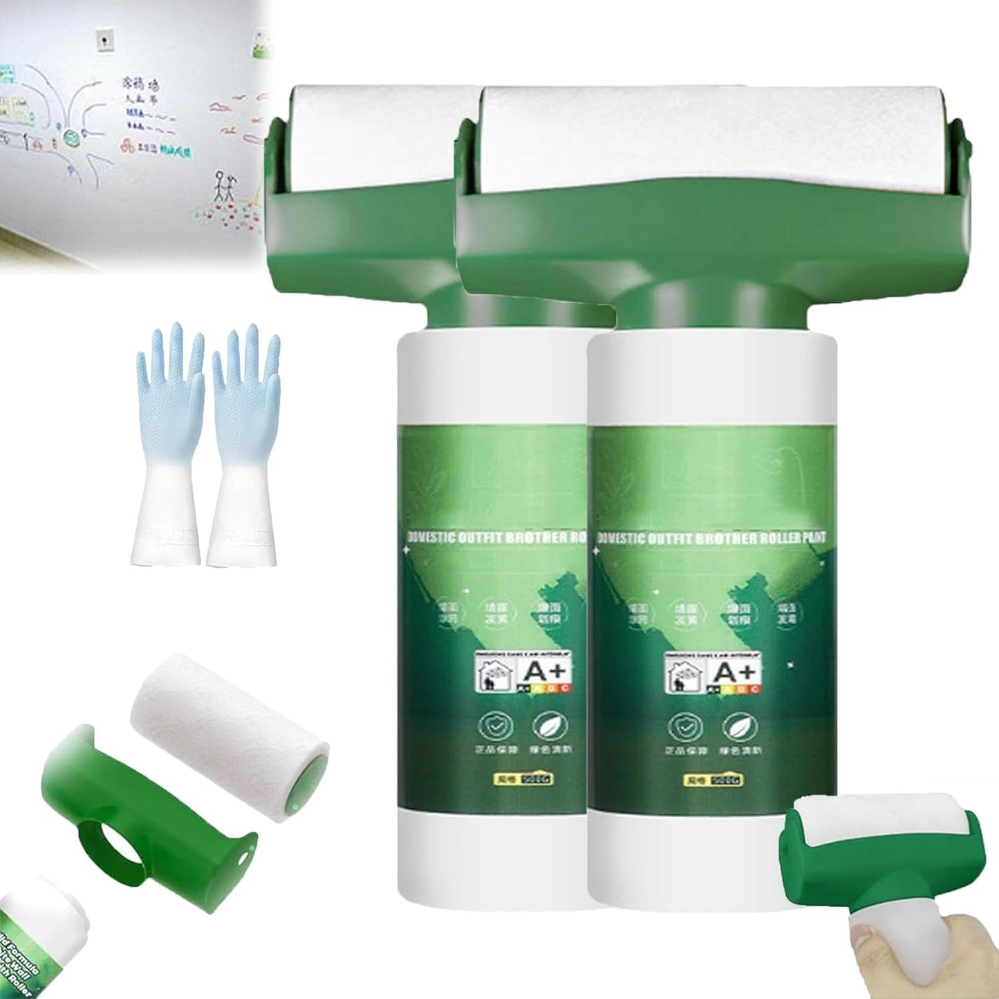 White wall paint with roller