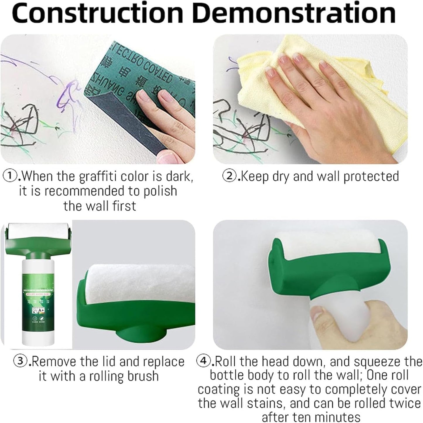 White wall paint with roller