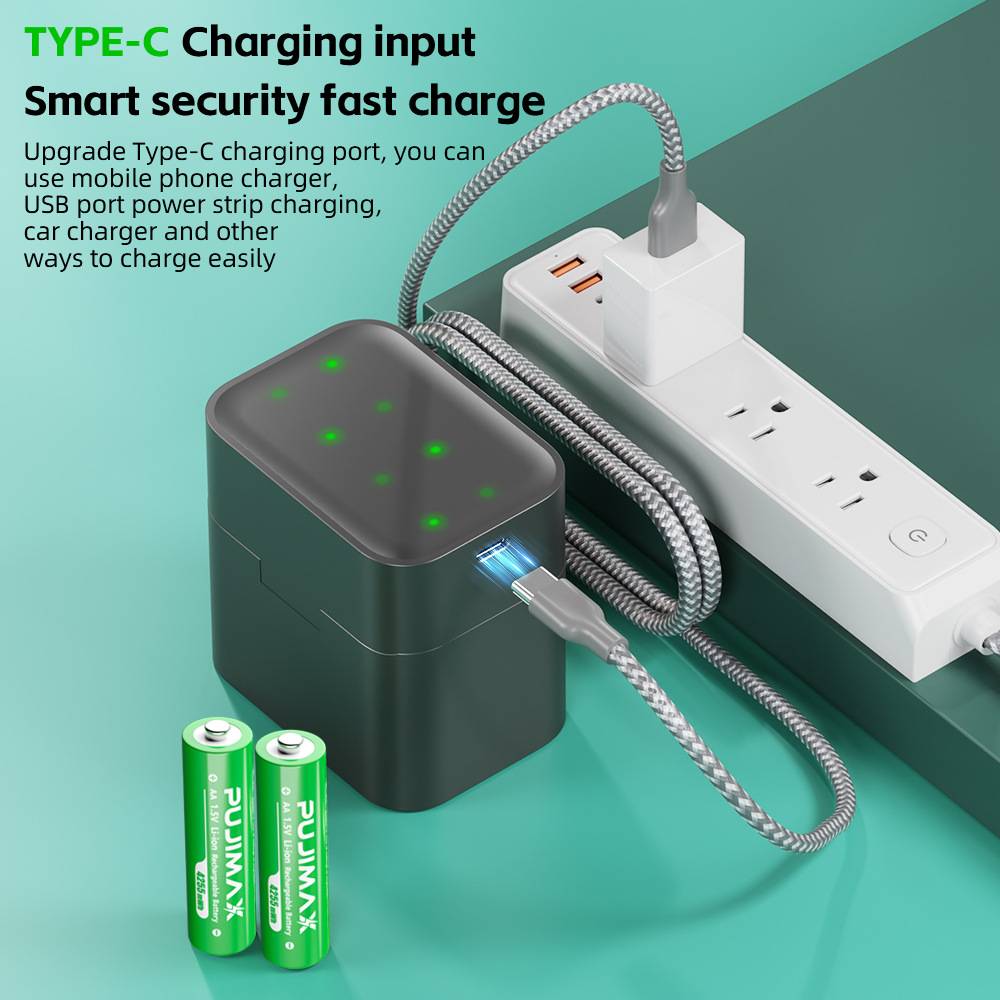 🔋AA/AAA Lithium Battery Smart Charging Case