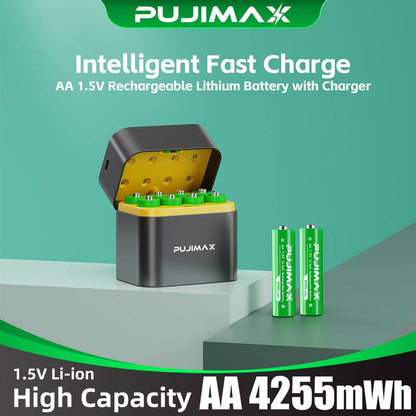 🔋AA/AAA Lithium Battery Smart Charging Case