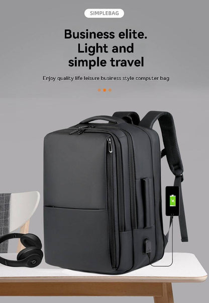 Large Capacity Business Backpack High-end Men's Travel Backpack Expandable Laptop Backpack