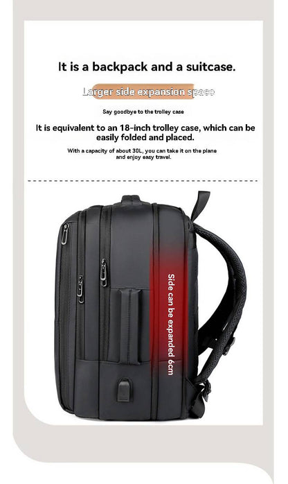 Large Capacity Business Backpack High-end Men's Travel Backpack Expandable Laptop Backpack