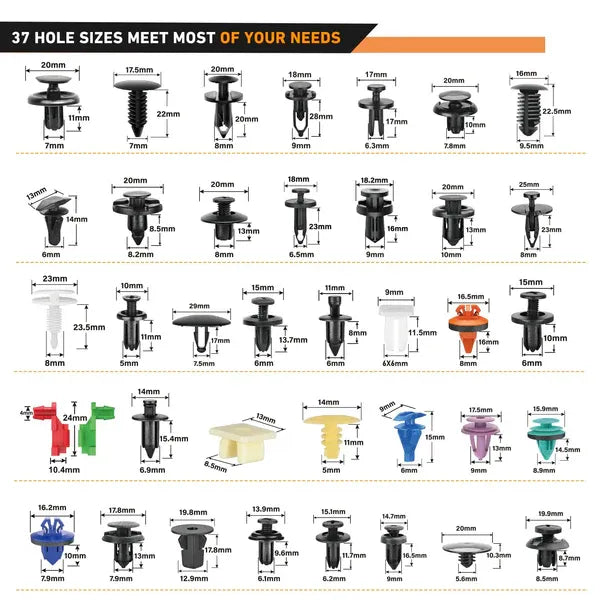 925pcs Car Retainer Clips & Fastener Remover