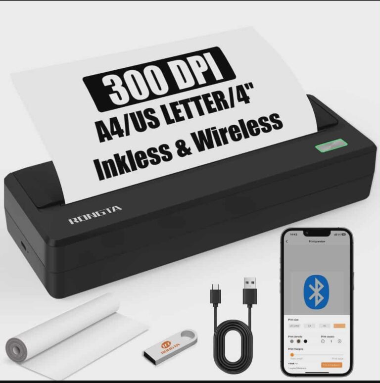 Modern Wireless Bluetooth A4 Inkless Smart Printer